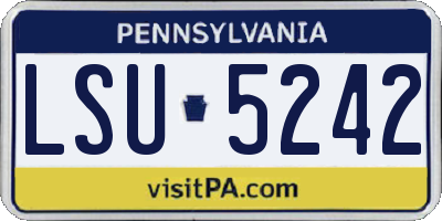 PA license plate LSU5242