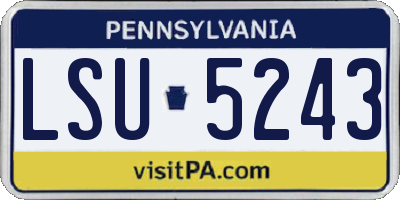PA license plate LSU5243