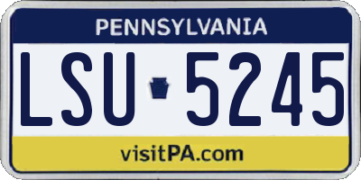 PA license plate LSU5245