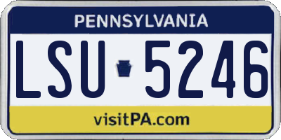 PA license plate LSU5246
