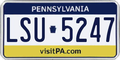 PA license plate LSU5247