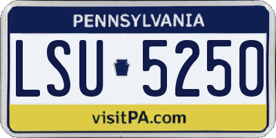 PA license plate LSU5250