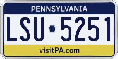 PA license plate LSU5251