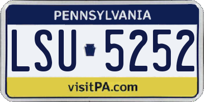 PA license plate LSU5252