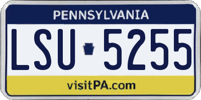 PA license plate LSU5255