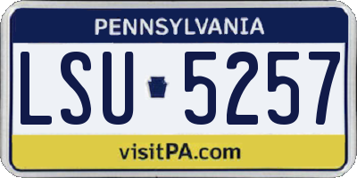 PA license plate LSU5257
