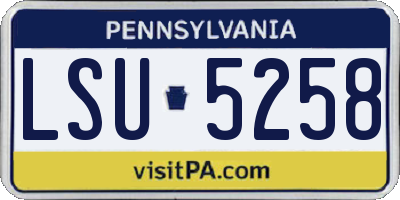 PA license plate LSU5258