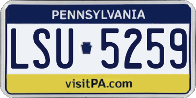 PA license plate LSU5259