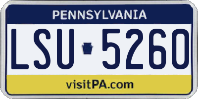 PA license plate LSU5260