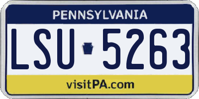 PA license plate LSU5263