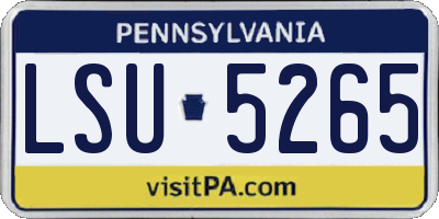 PA license plate LSU5265