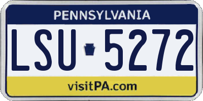PA license plate LSU5272