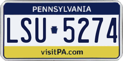 PA license plate LSU5274