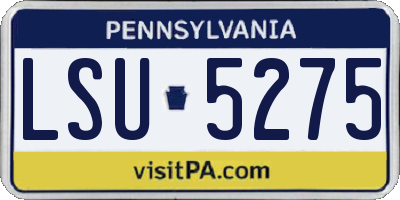 PA license plate LSU5275