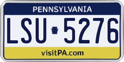 PA license plate LSU5276