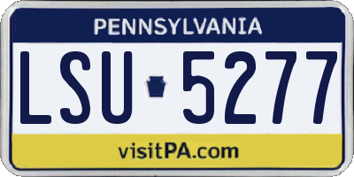 PA license plate LSU5277