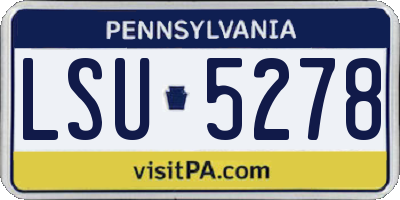 PA license plate LSU5278