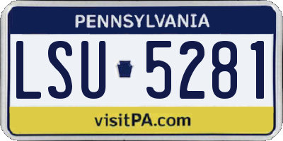 PA license plate LSU5281