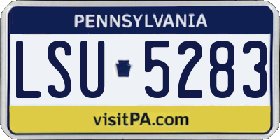 PA license plate LSU5283