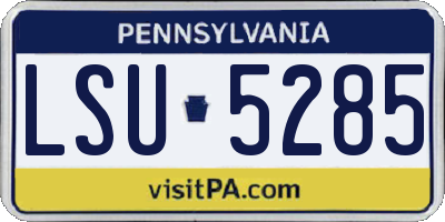PA license plate LSU5285