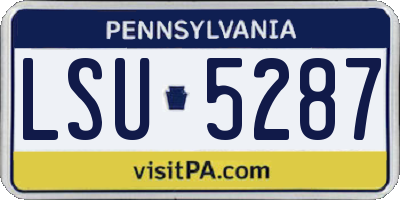 PA license plate LSU5287