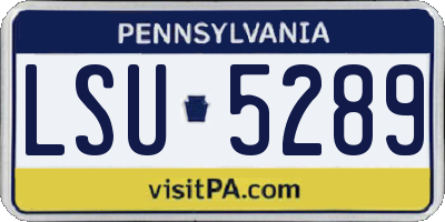 PA license plate LSU5289