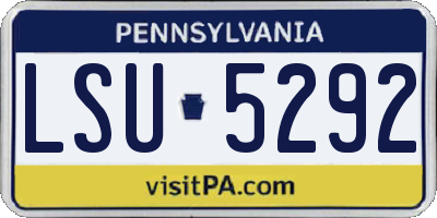 PA license plate LSU5292