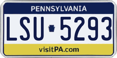 PA license plate LSU5293