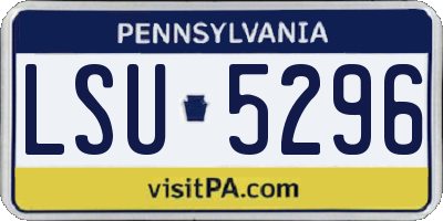 PA license plate LSU5296