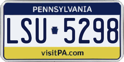 PA license plate LSU5298