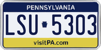 PA license plate LSU5303