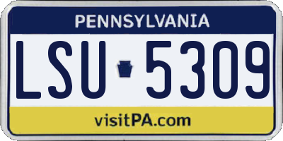 PA license plate LSU5309