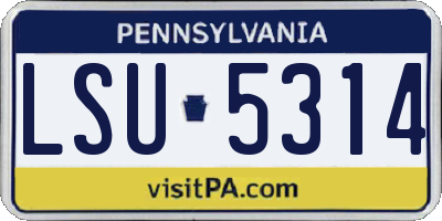 PA license plate LSU5314