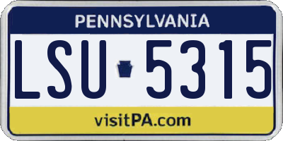 PA license plate LSU5315