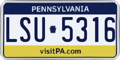 PA license plate LSU5316