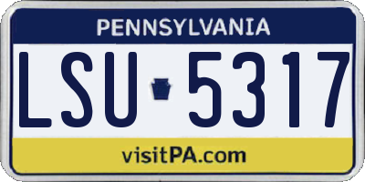 PA license plate LSU5317