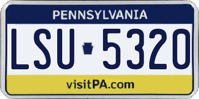 PA license plate LSU5320