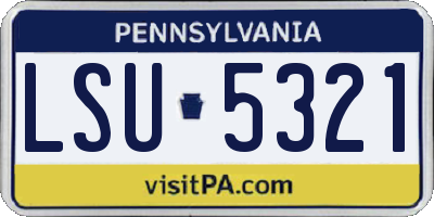 PA license plate LSU5321