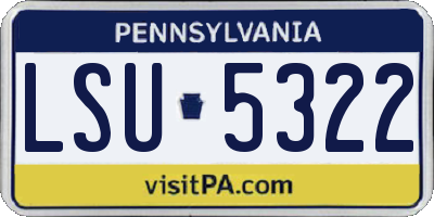 PA license plate LSU5322