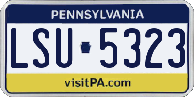 PA license plate LSU5323