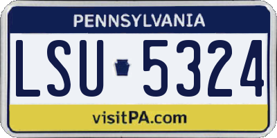 PA license plate LSU5324