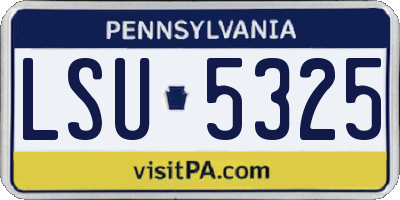 PA license plate LSU5325
