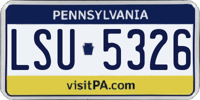 PA license plate LSU5326