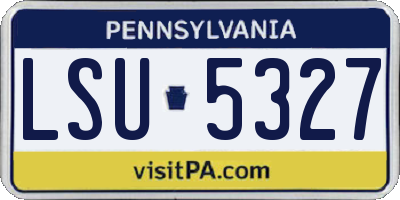 PA license plate LSU5327