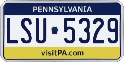 PA license plate LSU5329