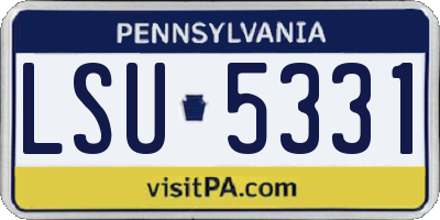 PA license plate LSU5331