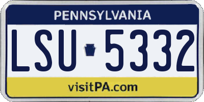 PA license plate LSU5332