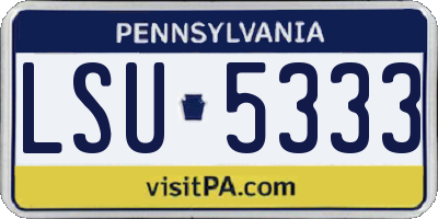 PA license plate LSU5333