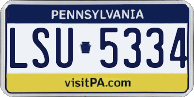 PA license plate LSU5334