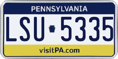 PA license plate LSU5335